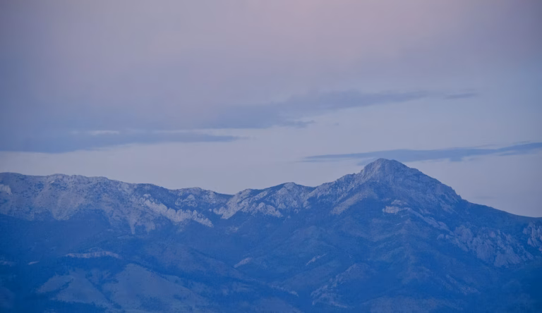 Bridger Mountains at dusk from Bozeman, Montana
