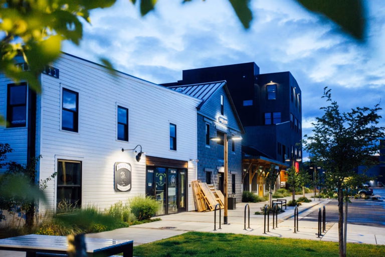 Modern buildings in the Cannery District, Bozeman, Montana