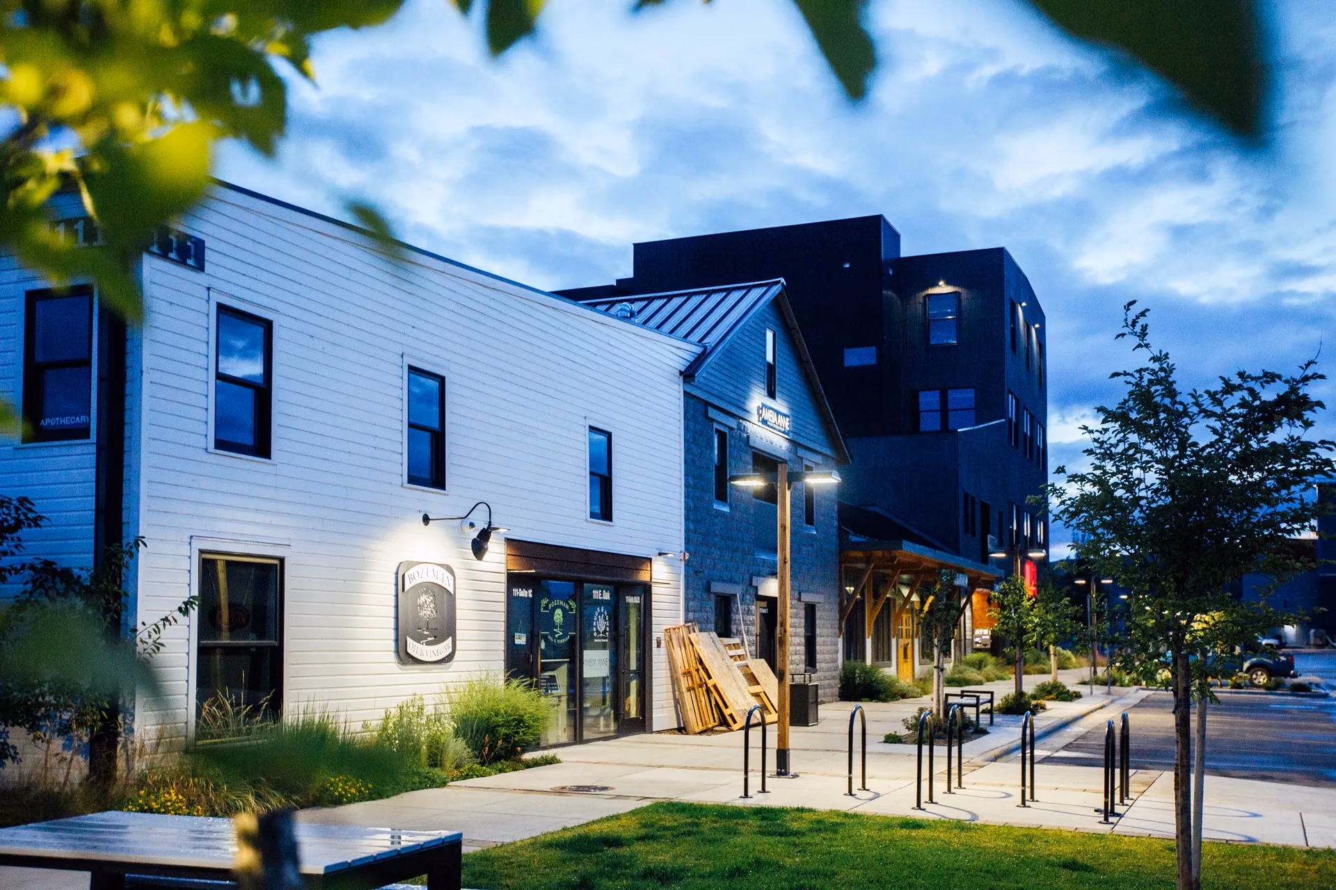 Modern buildings in the Cannery District, Bozeman, Montana
